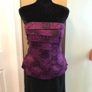 Purple Snake Print Layered bustier